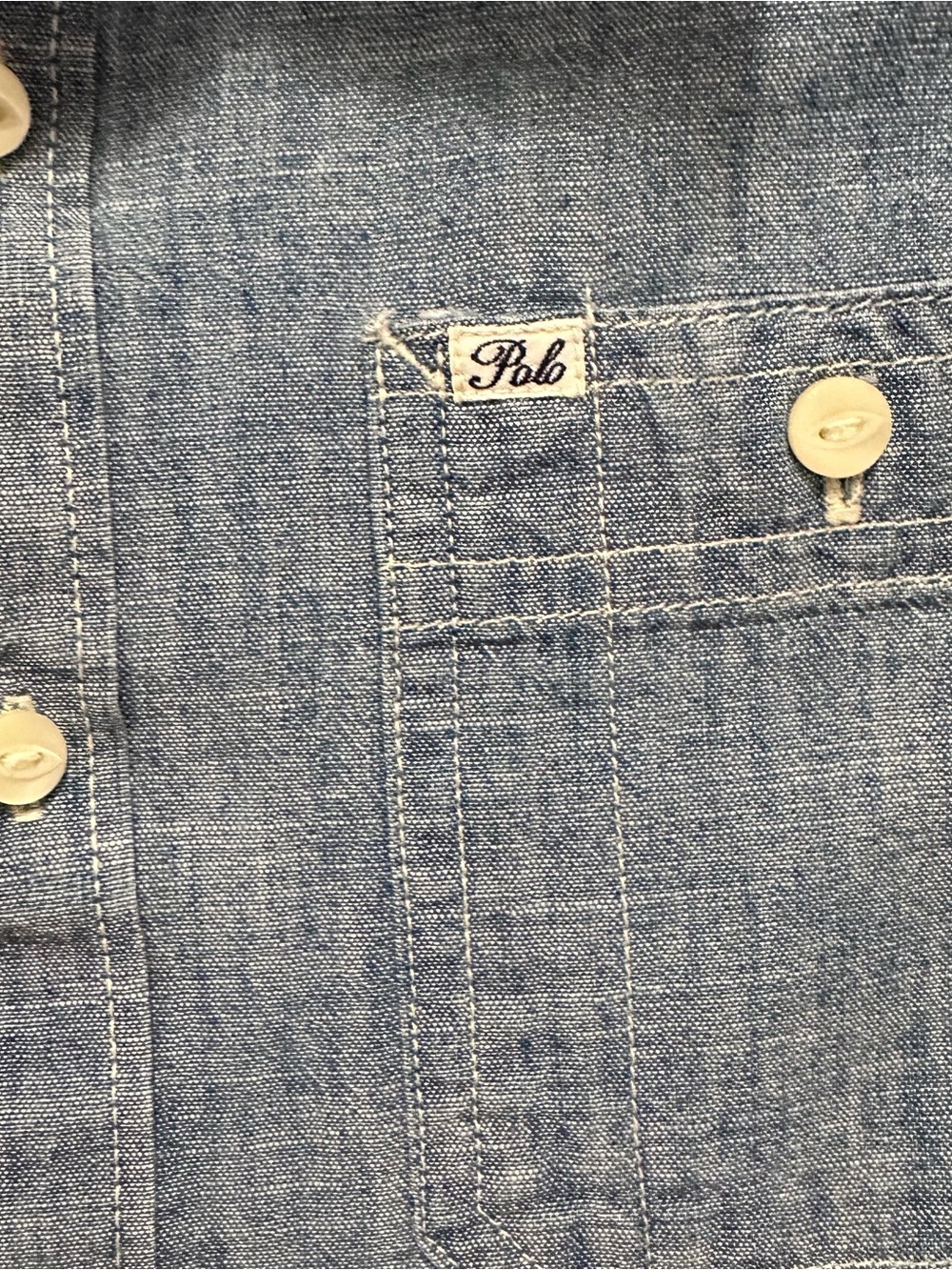 Polo Ralph Lauren Blue Chambray Tiered Long Sleeve Shirt Dress Girls 14 Collar - Picture 5 of 8
